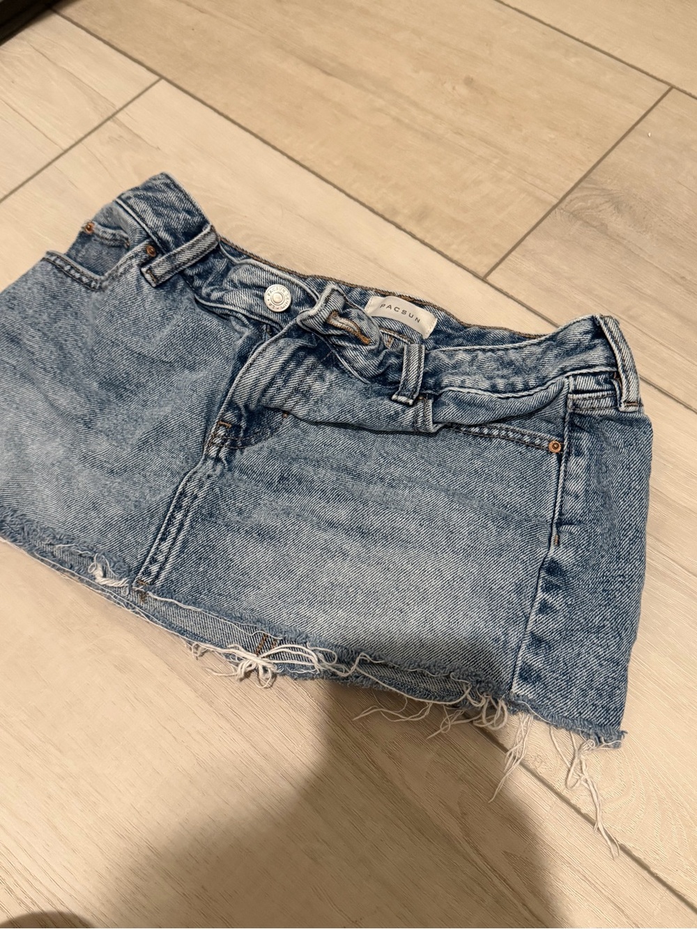PacSun Acid Wash Denim Mini Skirt in Blue